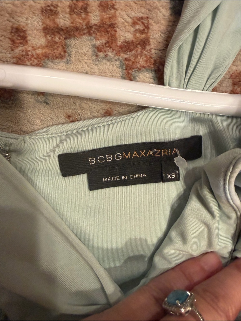 BCBGMAZAZRIA Mint Green Drape Dress Bridesmaid - Picture 4 of 5